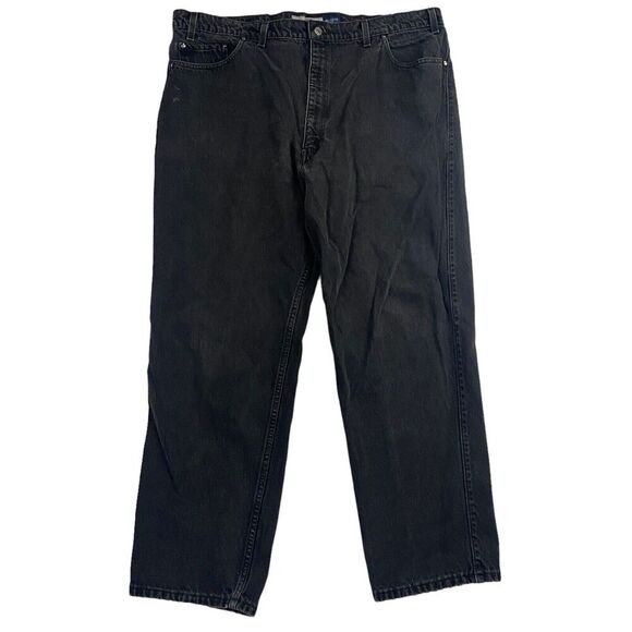 VTG Levi Strauss Signature 540 Relaxed Fit Denim Jeans Black Gray 42x30 Cotton - Picture 1 of 9